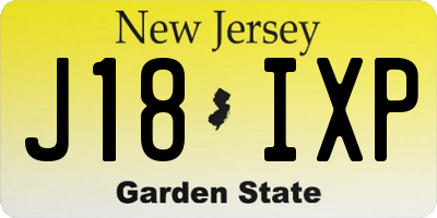 NJ license plate J18IXP