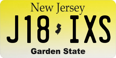 NJ license plate J18IXS