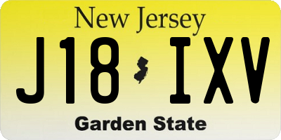 NJ license plate J18IXV