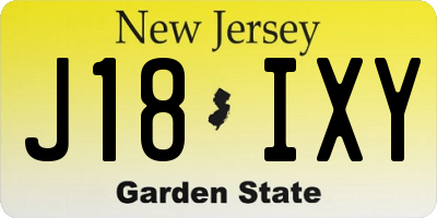 NJ license plate J18IXY