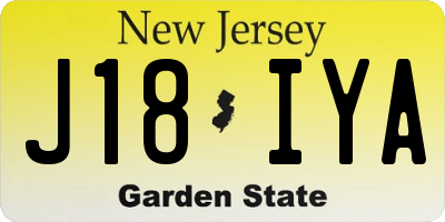 NJ license plate J18IYA