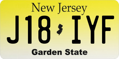 NJ license plate J18IYF