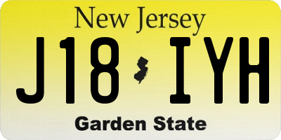 NJ license plate J18IYH