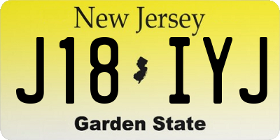 NJ license plate J18IYJ
