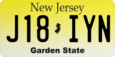 NJ license plate J18IYN