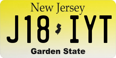 NJ license plate J18IYT