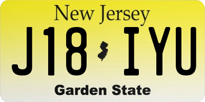 NJ license plate J18IYU