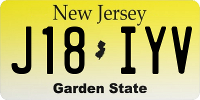 NJ license plate J18IYV