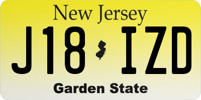 NJ license plate J18IZD
