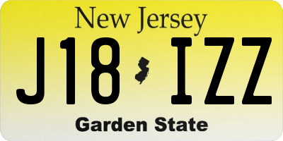 NJ license plate J18IZZ
