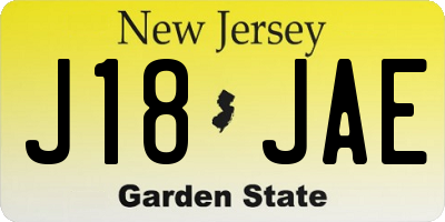NJ license plate J18JAE
