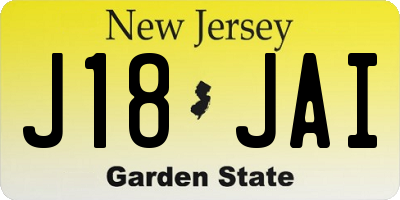 NJ license plate J18JAI
