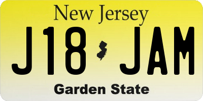 NJ license plate J18JAM