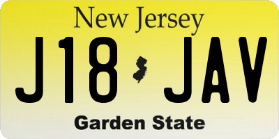 NJ license plate J18JAV