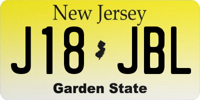 NJ license plate J18JBL