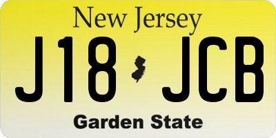 NJ license plate J18JCB