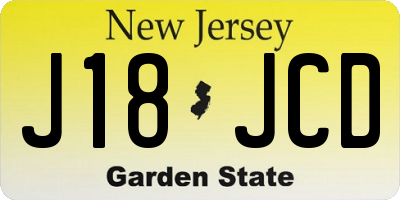 NJ license plate J18JCD