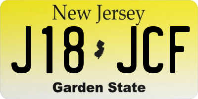 NJ license plate J18JCF