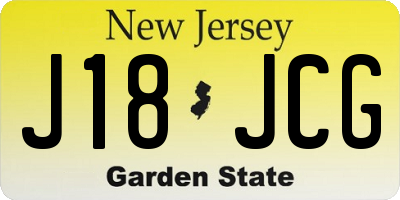 NJ license plate J18JCG