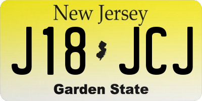 NJ license plate J18JCJ