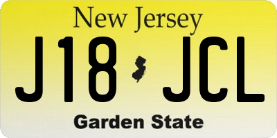 NJ license plate J18JCL