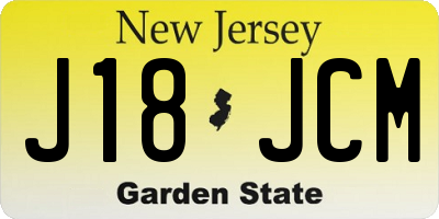 NJ license plate J18JCM