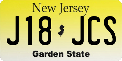 NJ license plate J18JCS
