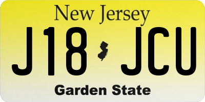 NJ license plate J18JCU