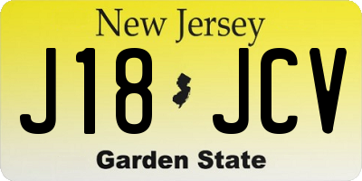 NJ license plate J18JCV
