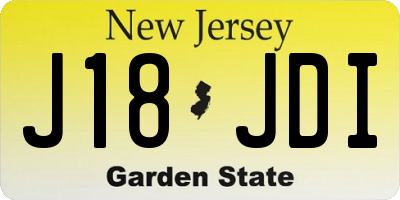 NJ license plate J18JDI