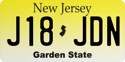 NJ license plate J18JDN
