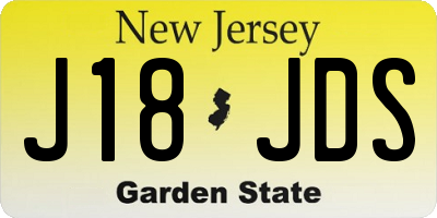 NJ license plate J18JDS