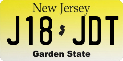 NJ license plate J18JDT