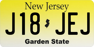 NJ license plate J18JEJ