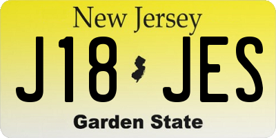 NJ license plate J18JES