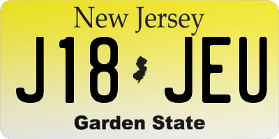 NJ license plate J18JEU