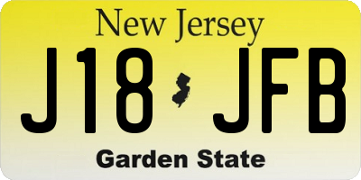 NJ license plate J18JFB