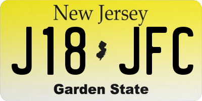 NJ license plate J18JFC