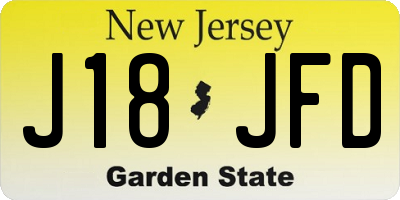 NJ license plate J18JFD