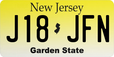 NJ license plate J18JFN