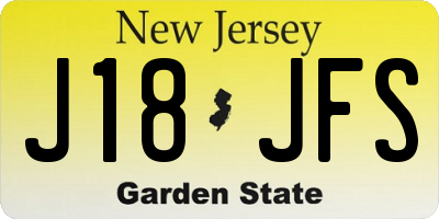 NJ license plate J18JFS