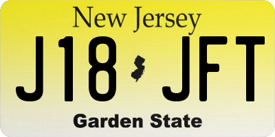 NJ license plate J18JFT