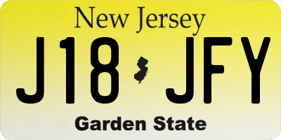 NJ license plate J18JFY