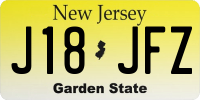NJ license plate J18JFZ