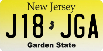 NJ license plate J18JGA