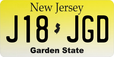 NJ license plate J18JGD