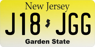 NJ license plate J18JGG