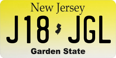 NJ license plate J18JGL