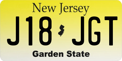 NJ license plate J18JGT