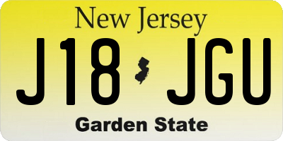 NJ license plate J18JGU